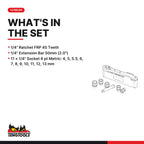 Teng Tools M1413N1 1/4" Socket Set 6 pt 13 Pieces, what's in the tray