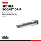 Teng Tools M380020W-C 3/8" Drive Wobble Extension Bar, ball detent on the male end to securely grip the socket