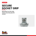 Teng Tools M380030-C 3/8 Inch Drive Universal Joint, 3/8 Universal, ball detent on the male end to securely grip the socket