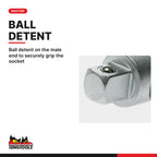 Teng Tools M380036-C Socket Adapter 3/8 Inch Drive Female to 1/2 Inch, ball detent on the male end to securely grip the