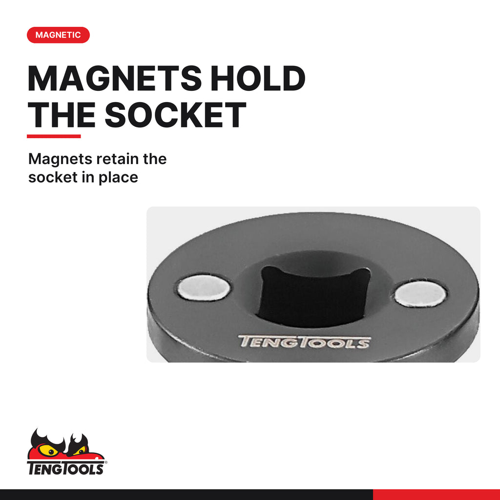 Teng Tools M380036M Insert Step Up Adaptor F, magnets retain the socket in place