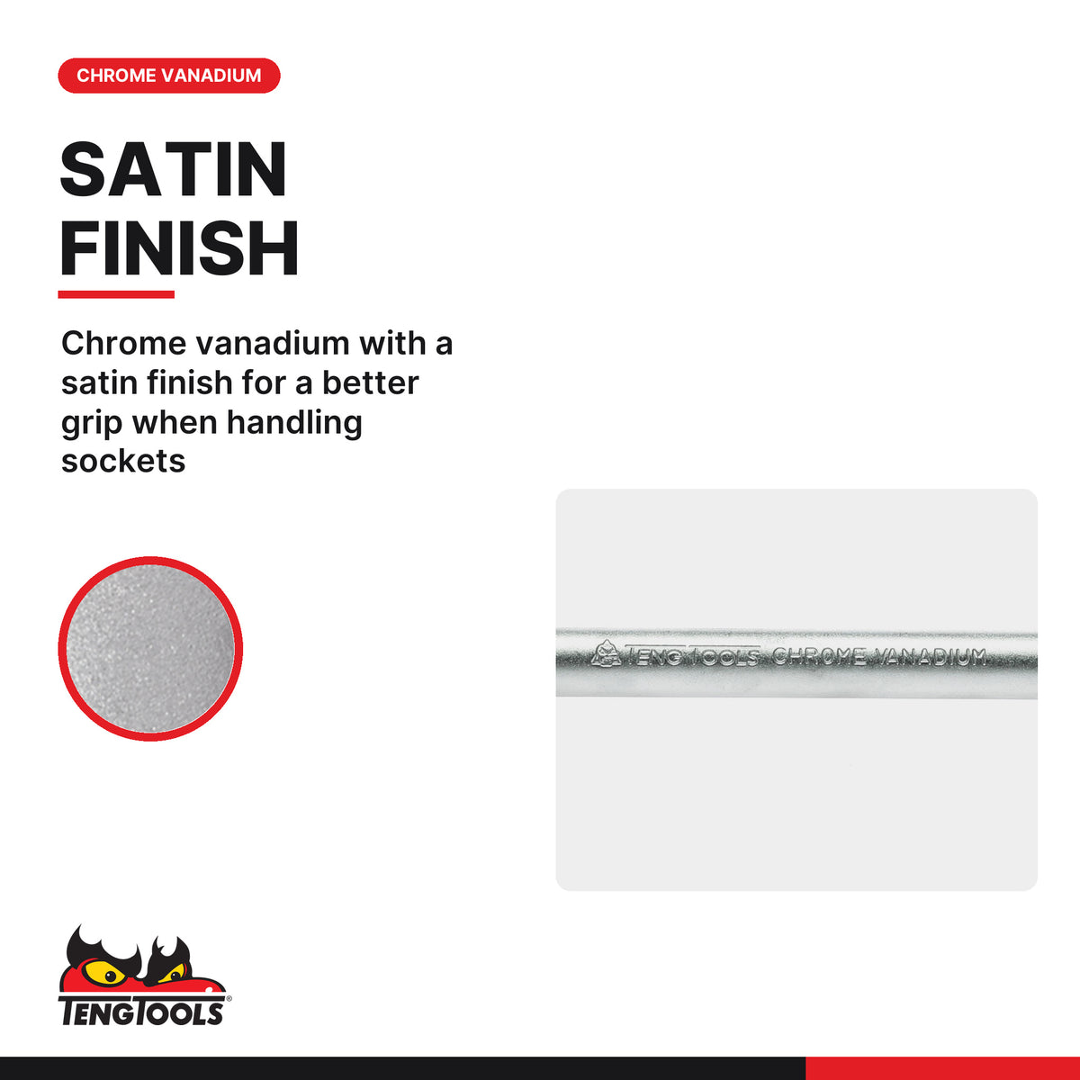 Teng Tools M380050-C 3/8 Inch Drive Sliding T-Bar, chrome vanadium with a satin finish for a better grip when handling