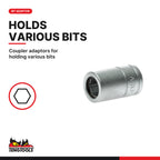 Teng Tools M380061-C 3/8 Inch Square Drive to 10 mm Hex Bit Coupler, coupler adaptors for holding various bits