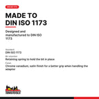 Teng Tools M380061-C 3/8 Inch Square Drive to 10 mm Hex Bit Coupler, designed and manufactured to DIN ISO 1173