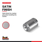 Teng Tools M380714-C 3/8 Drive External Torx Socket, satin finish for a better grip when handling the socket