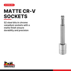 Teng Tools M3809HBN 3/8" ball point long hex bit socket clip rail set 9, S2 steel bits in chrome vanadium sockets with a