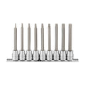 Teng Tools M3809TX 3/8" Long TX Bit Socket Clip Rail Set 9 Pieces on a white background