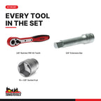 Teng Tools M3812N1 3/8" Socket Set 6 pt 12 Pieces, every tool in the set
