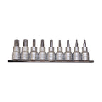 Teng Tools M3813TPX 9 Piece 3/8 Inch Drive TPX Socket Set (TPX10-TPX50) on a white background