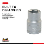 Teng Tools M3816 3/8" Socket Clip Rail Set 6 pt 16 Pieces, designed and manufactured to DIN3120/3124 and ISO2725