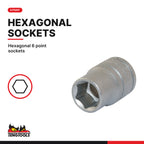 Teng Tools M3816 3/8" Socket Clip Rail Set 6 pt 16 Pieces, hexagonal 6 point sockets