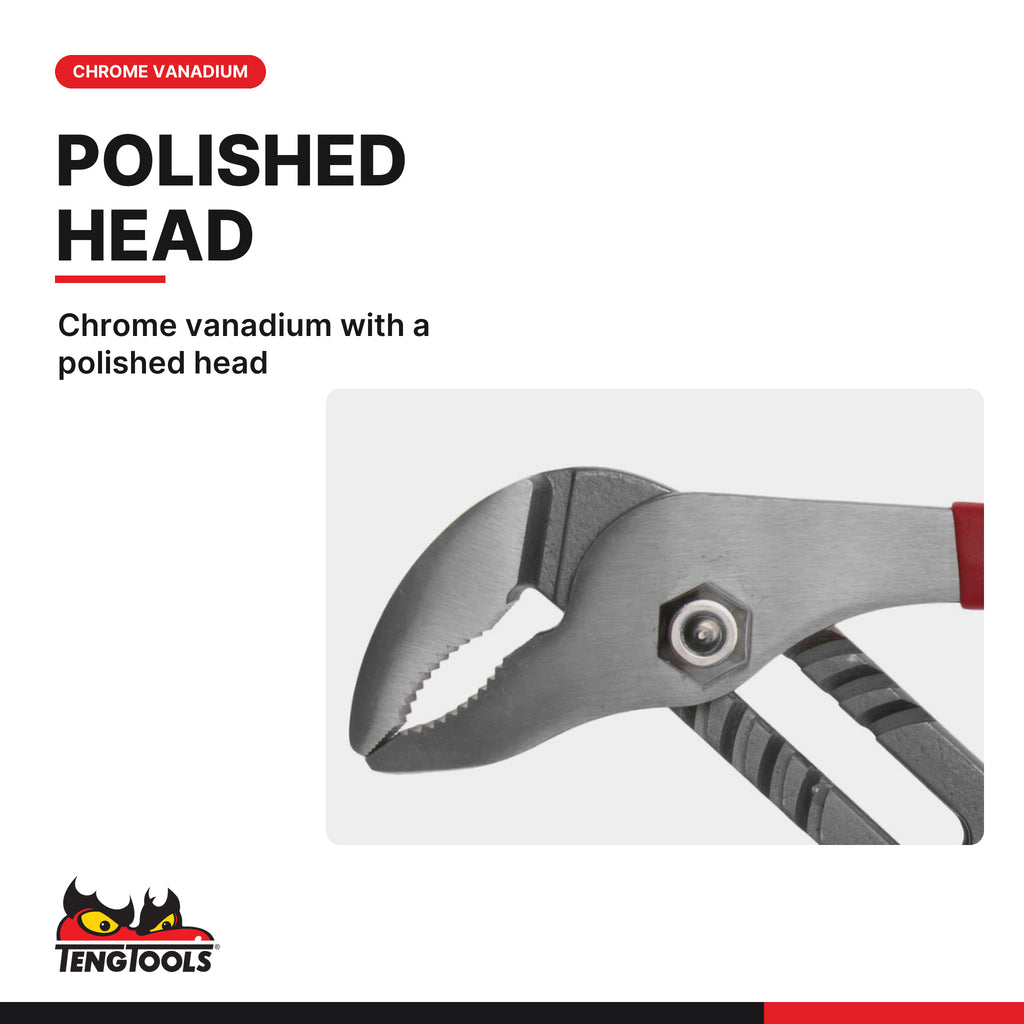 Teng Tools MB412 Groove Joint Water Pump Plier 300mm, chrome vanadium with a polished head