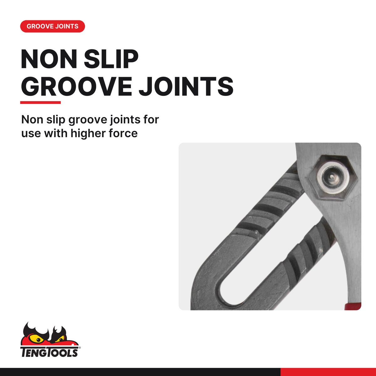 Teng Tools MB412 Groove Joint Water Pump Plier 300mm, non slip groove joints for use with higher force