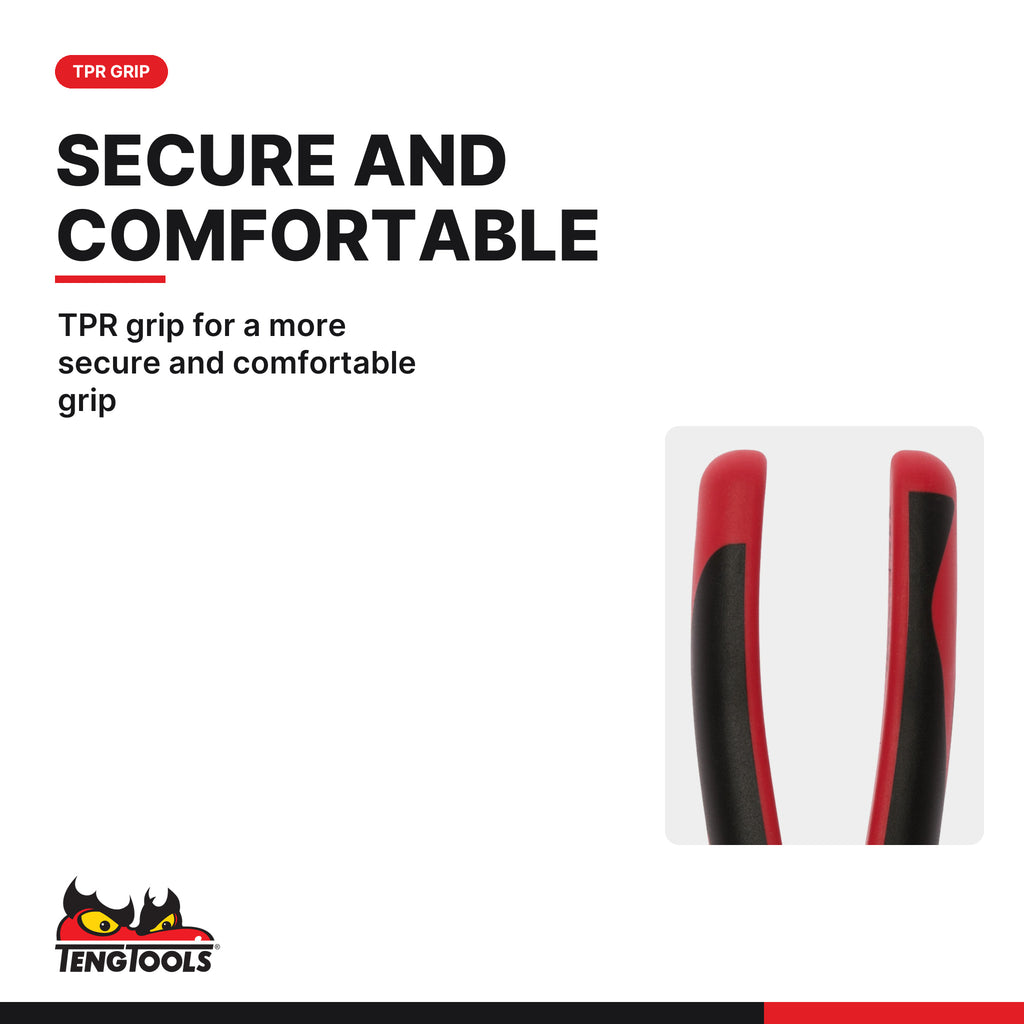 Teng Tools MB442-8T 200 mm Heavy Duty Side Cutting Pliers, TPR grip for a more secure and comfortable grip