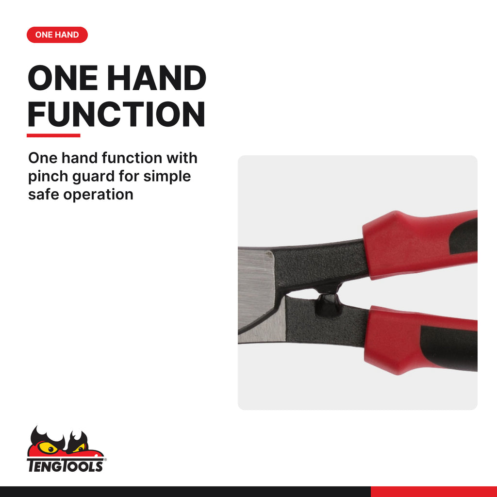 Teng Tools MB444-8T 208 mm Cable Cutting Tool with TPR Comfort Grip, one hand function with pinch guard for simple safe