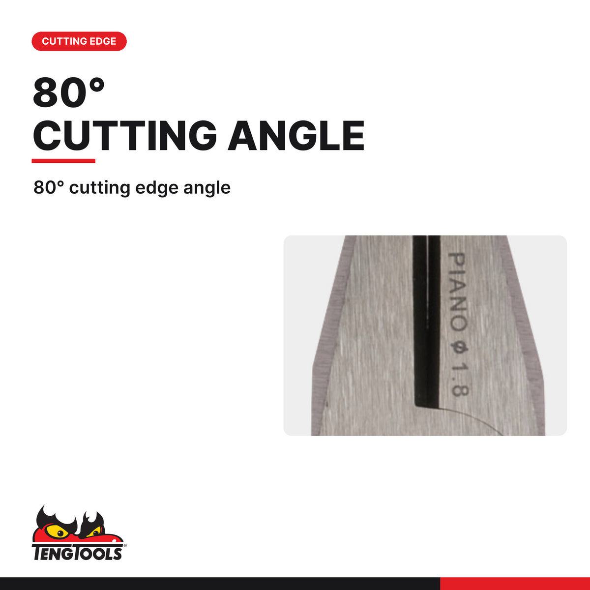 Teng Tools MB451-7 180-200mm CrMo Combination Pliers, 80° cutting edge angle