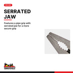 Teng Tools MB451-7 180-200mm CrMo Combination Pliers, features a pipe grip with serrated jaw for a more secure grip
