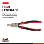 Teng Tools MB452-6T 170-200mm Heavy Duty Combination Pliers, high leverage function for increased gripping and cutting power