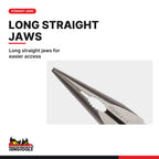 Teng Tools MB461-5 140-200mm CrMo Long Nose Pliers, long straight jaws for easier access