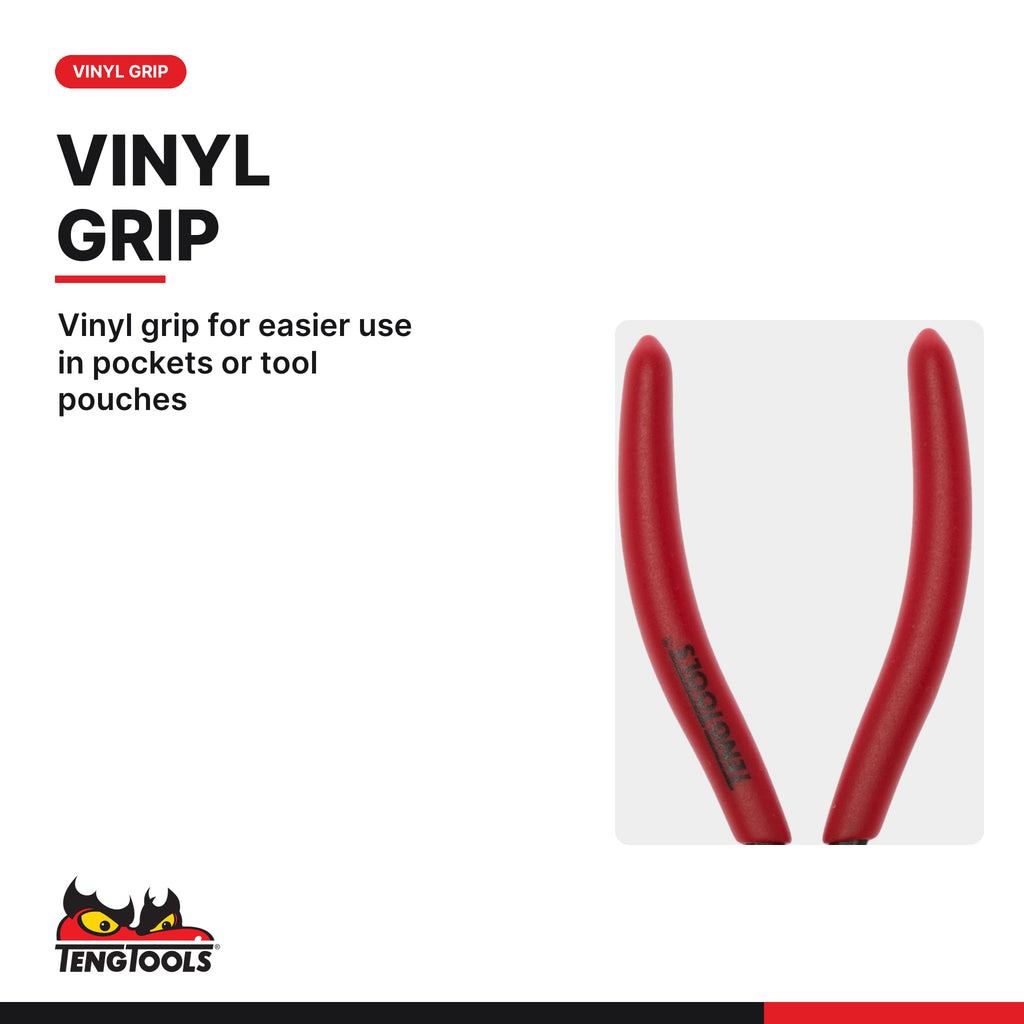 Teng Tools MB461-5 140-200mm CrMo Long Nose Pliers, vinyl grip for easier use in pockets or tool pouches
