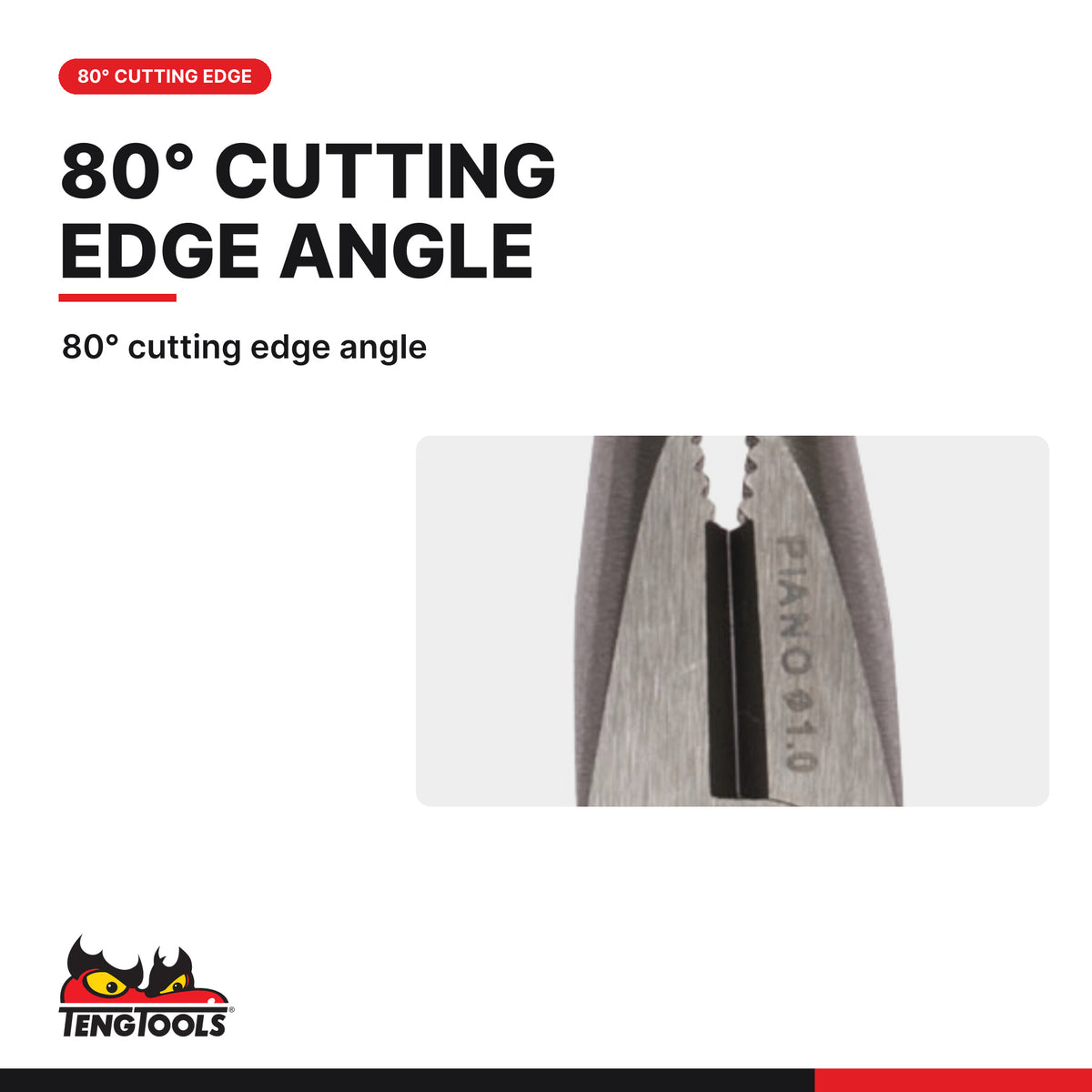 Teng Tools MB461-6T 170-205mm Long Nose Pliers, 80° cutting edge angle