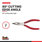 Teng Tools MB463-5 Bent Long Nose Pliers 140-200mm CrMo Angled Needle, 80° cutting edge angle