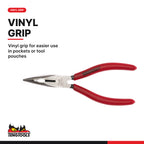 Teng Tools MB463-5 Bent Long Nose Pliers 140-200mm CrMo Angled Needle, vinyl grip for easier use in pockets or tool pouches