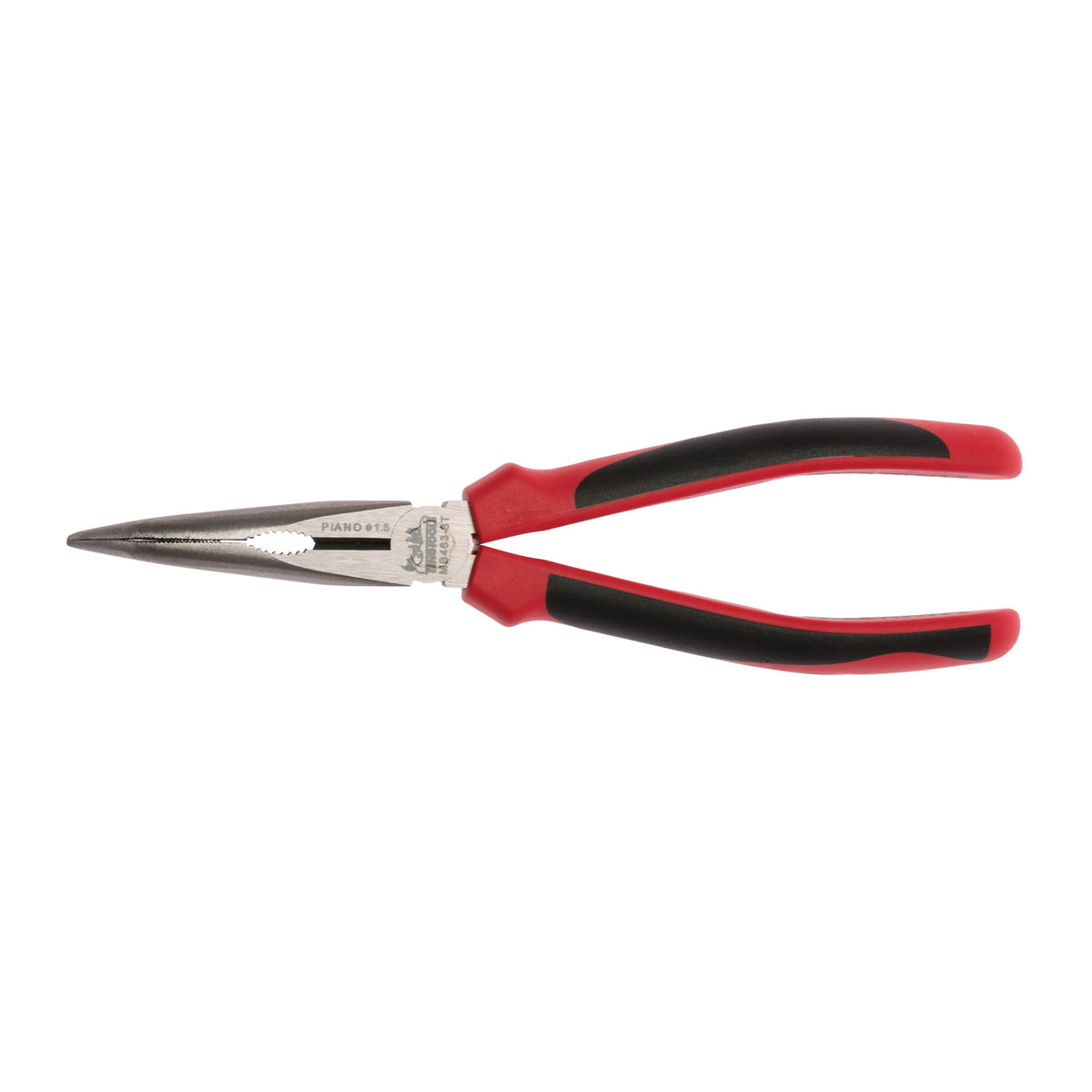 Teng Tools MB463-8T 200 mm Long Nose Pliers Bent Jaw TPR Grip CrMo on a white background