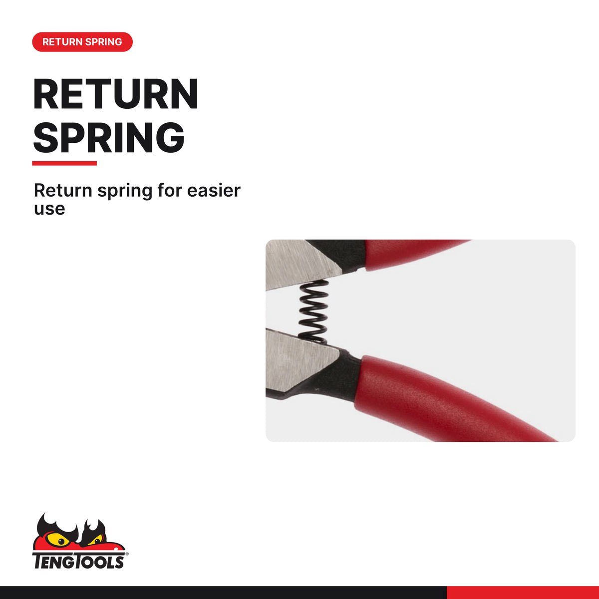 Teng Tools MB472-5 145-240mm Chrome Vanadium Straight Jaw Outer Circlip, return spring for easier use