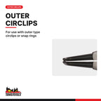 Teng Tools MB473-5 Outer Bent Snap Ring Pliers, for use with outer type circlips or snap rings