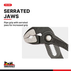 Teng Tools MB481-10TQ 10 Inch TPR Grip Quick Set Slip Joint / Water, pipe grip with serrated jaws for increased grip