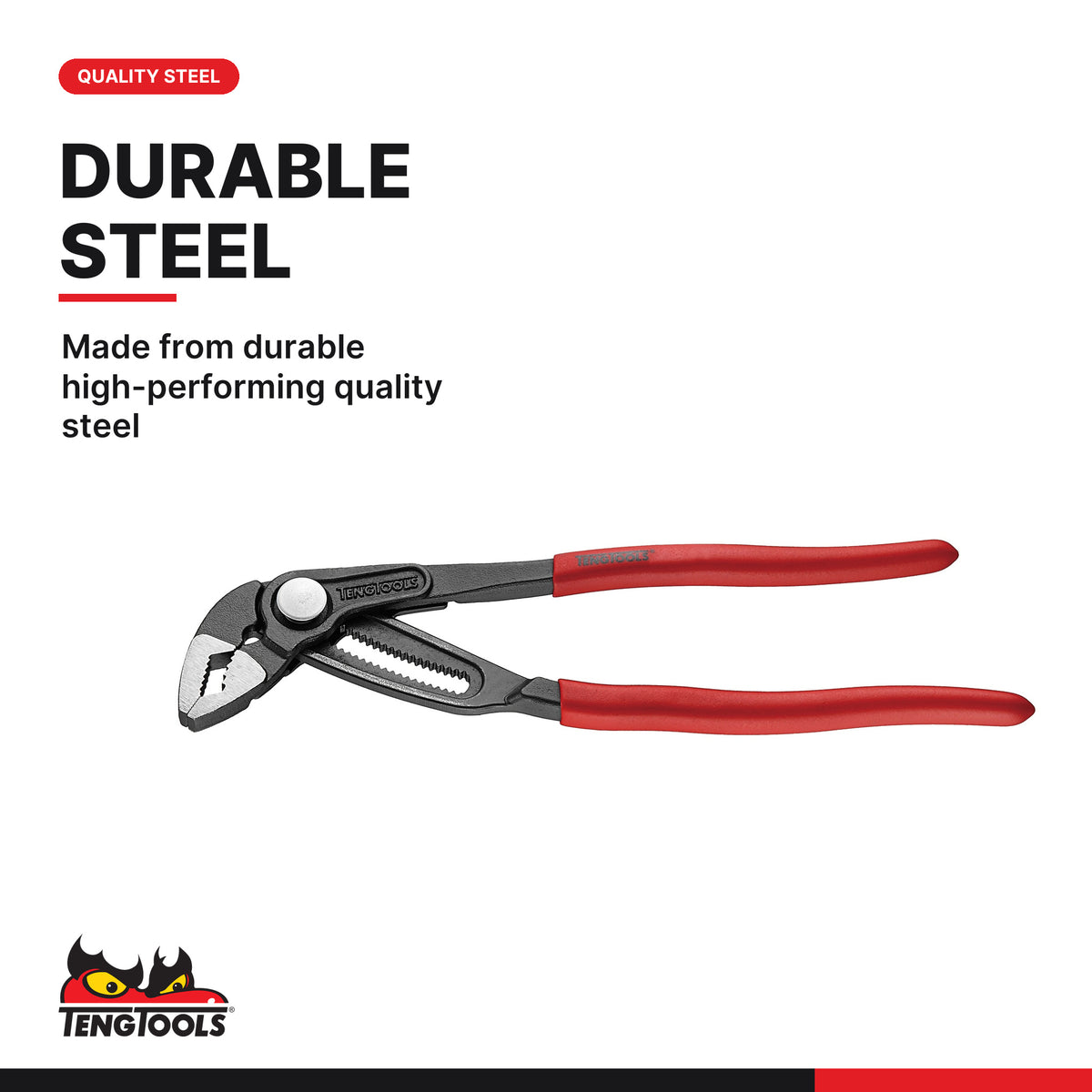 Teng Tools MB482-10Q 185-250mm Quick-Adjust Water Pump Pliers, made from durable high-performing quality steel
