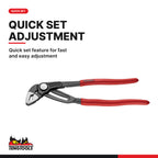 Teng Tools MB482-10Q 185-250mm Quick-Adjust Water Pump Pliers, quick set feature for fast and easy adjustment
