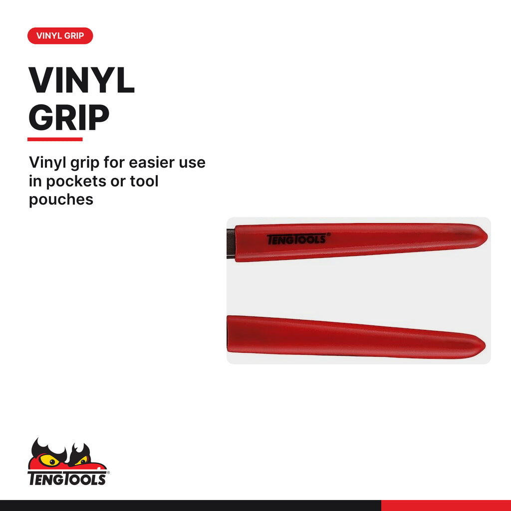 Teng Tools MB489-8 Carpenters Plier 200mm, vinyl grip for easier use in pockets or tool pouches