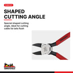 Teng Tools MB541-5 Flush Cut Pliers 125-185mm (5-Inch to 7-Inch), special shaped cutting angle, ideal for cutting cable tie