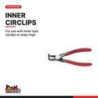 Teng Tools MBE471-5 Circlip Plier Inner Bent PRO, for use with inner type circlips or snap rings