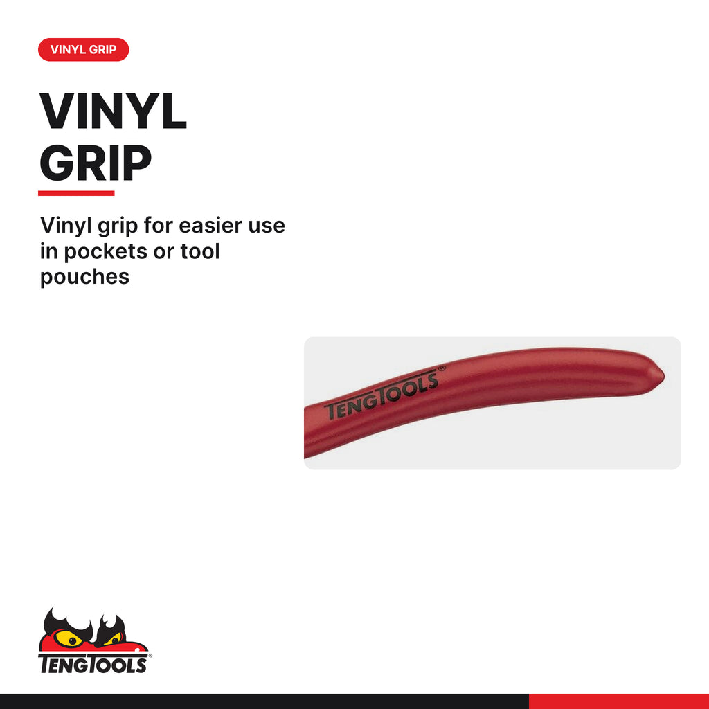 Teng Tools MBE471-5 Circlip Plier Inner Bent PRO, vinyl grip for easier use in pockets or tool pouches
