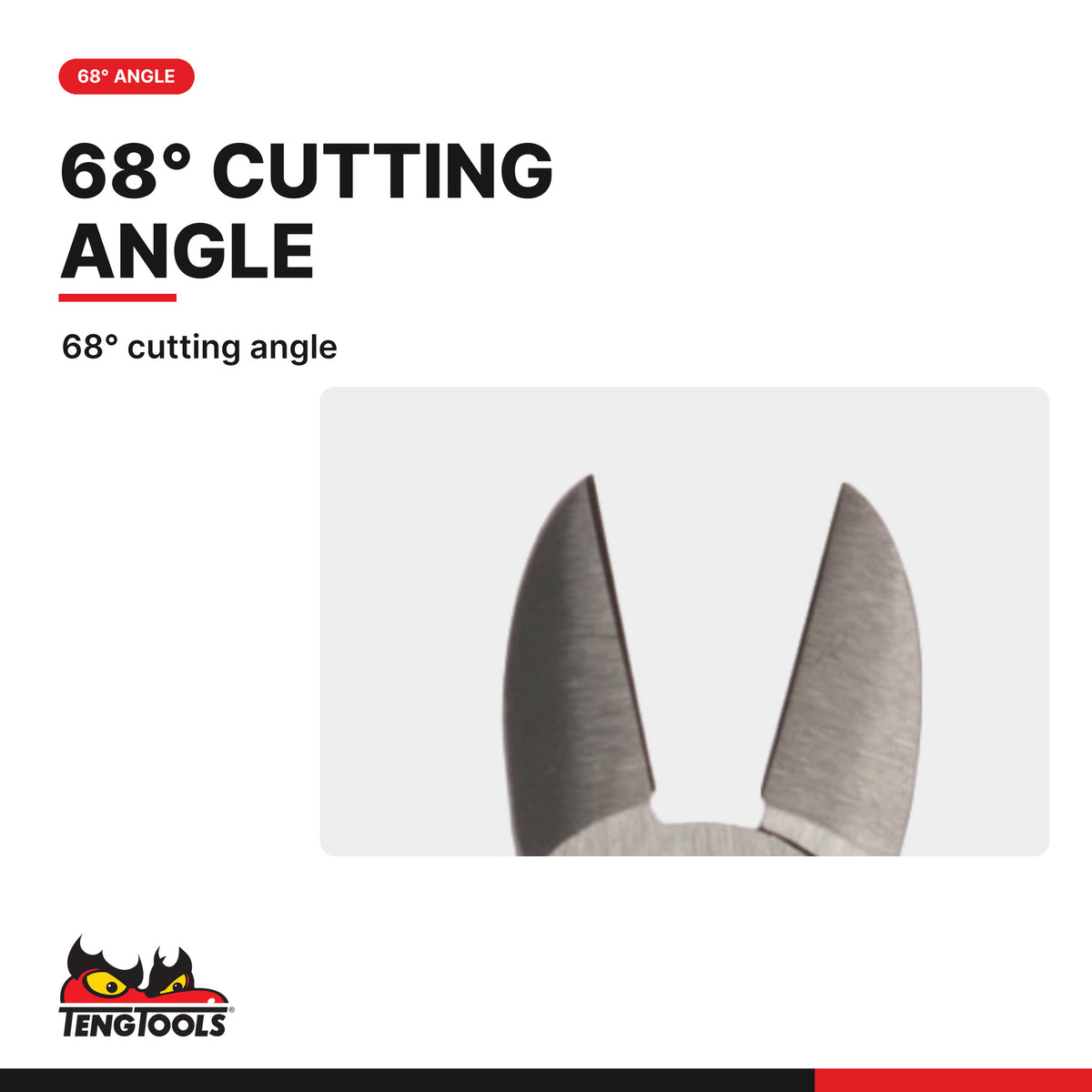 Teng Tools MBM441 115 mm Mini Side Cutting Pliers, 68° cutting angle