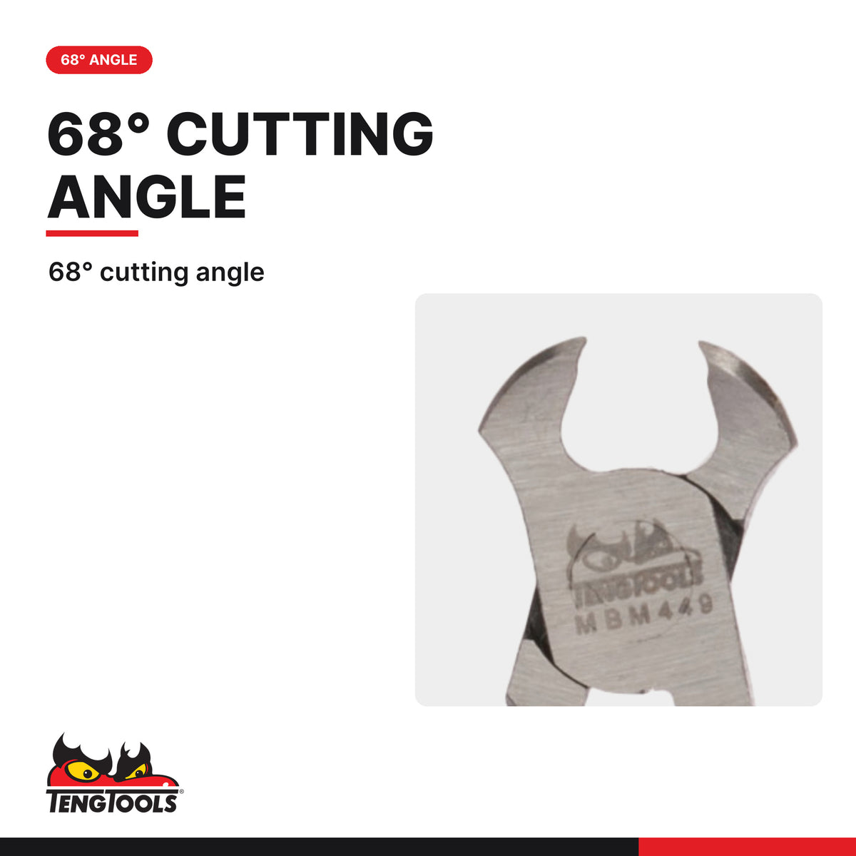 Teng Tools MBM449 110 mm Mini End Cutting Pliers, 68° cutting angle