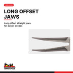 Teng Tools MBM469 140 mm Mini Bent Long Nose Plier, long offset straight jaws for easier access
