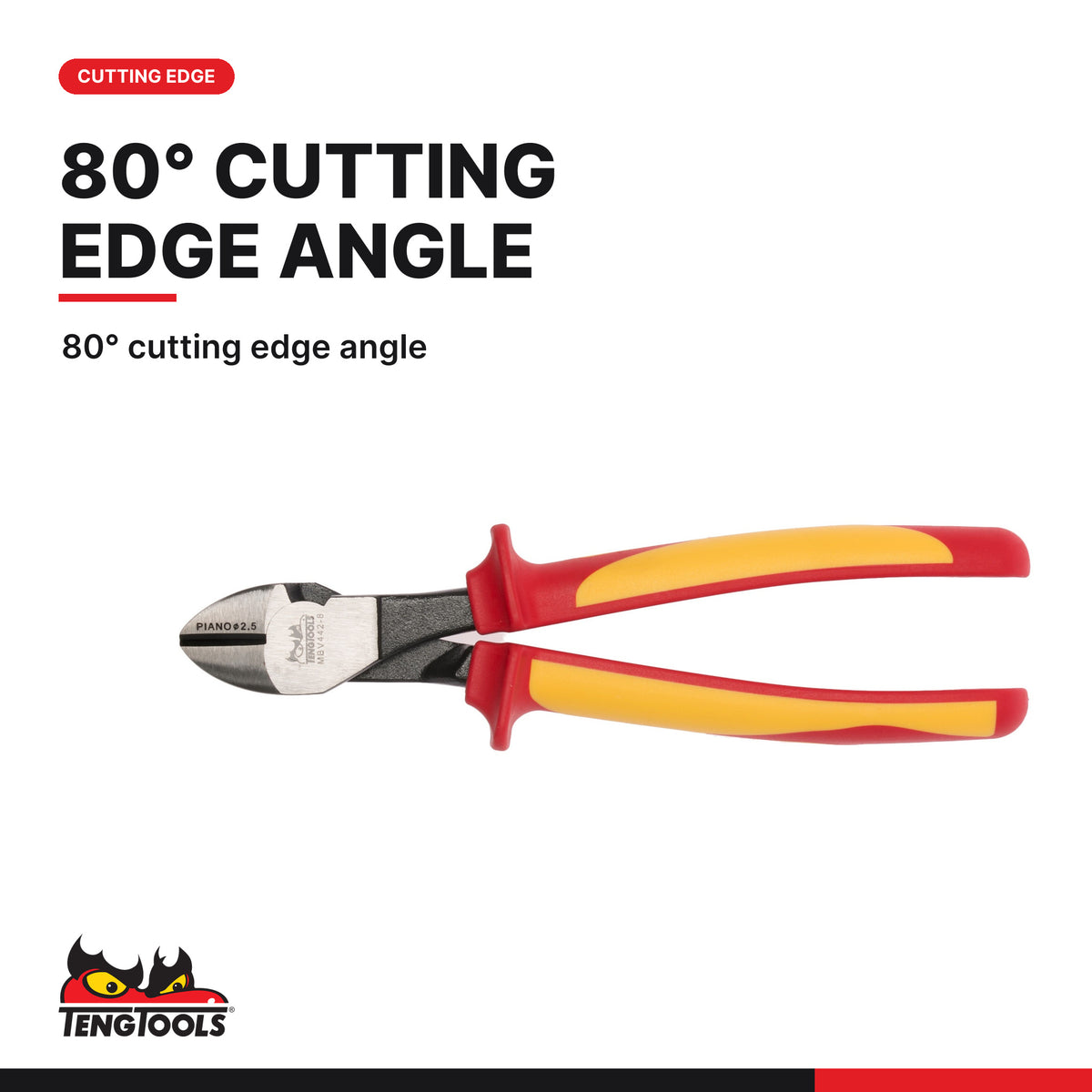 Teng Tools MBV441-6 Insulated Side Cutting Pliers 160-205mm, 80° cutting edge angle