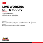 Teng Tools MBV444-8 Insulated Cable Cutter 210mm, approved for live working up to 1000 volts