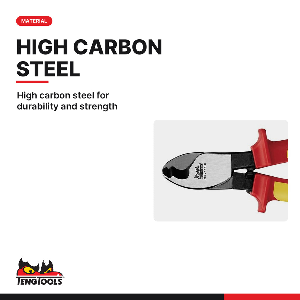 Teng Tools MBV444-8 Insulated Cable Cutter 210mm, high carbon steel for durability and strength