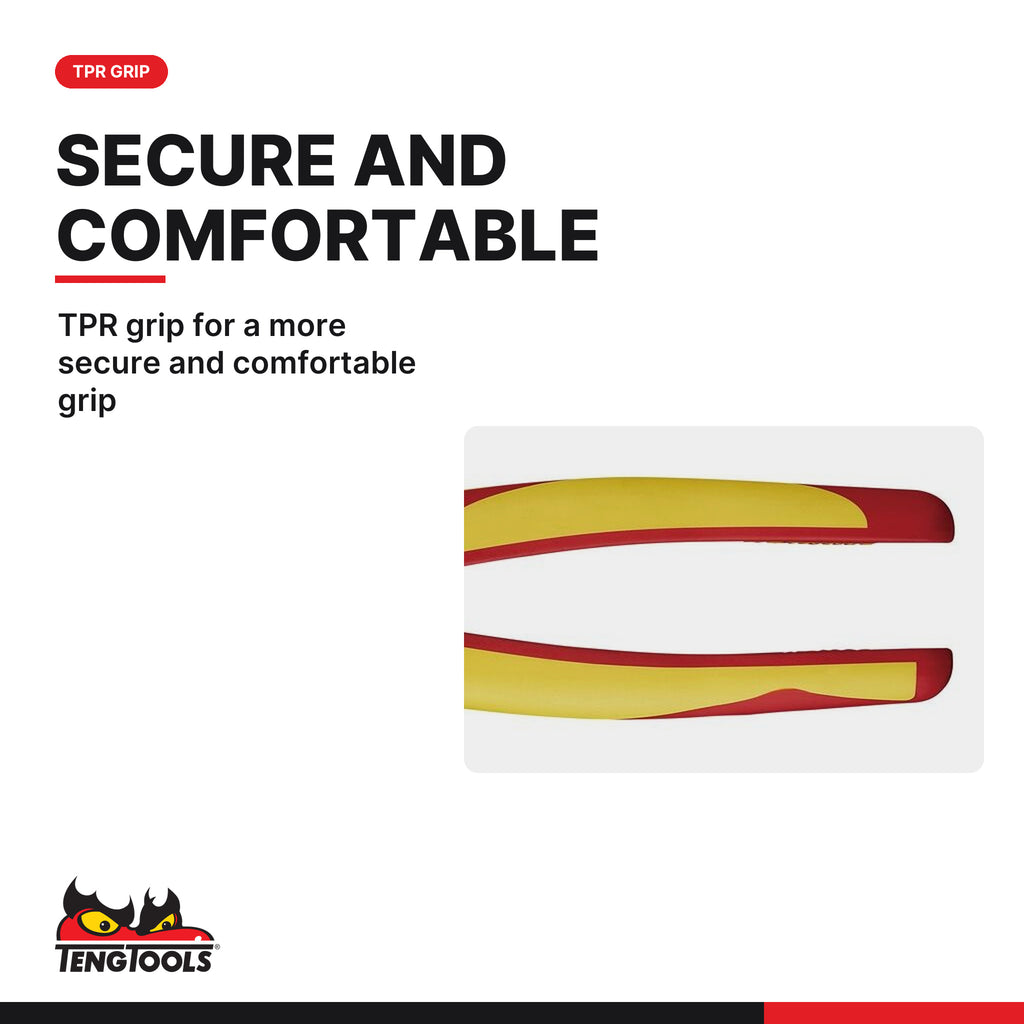 Teng Tools MBV444-8 Insulated Cable Cutter 210mm, TPR grip for a more secure and comfortable grip