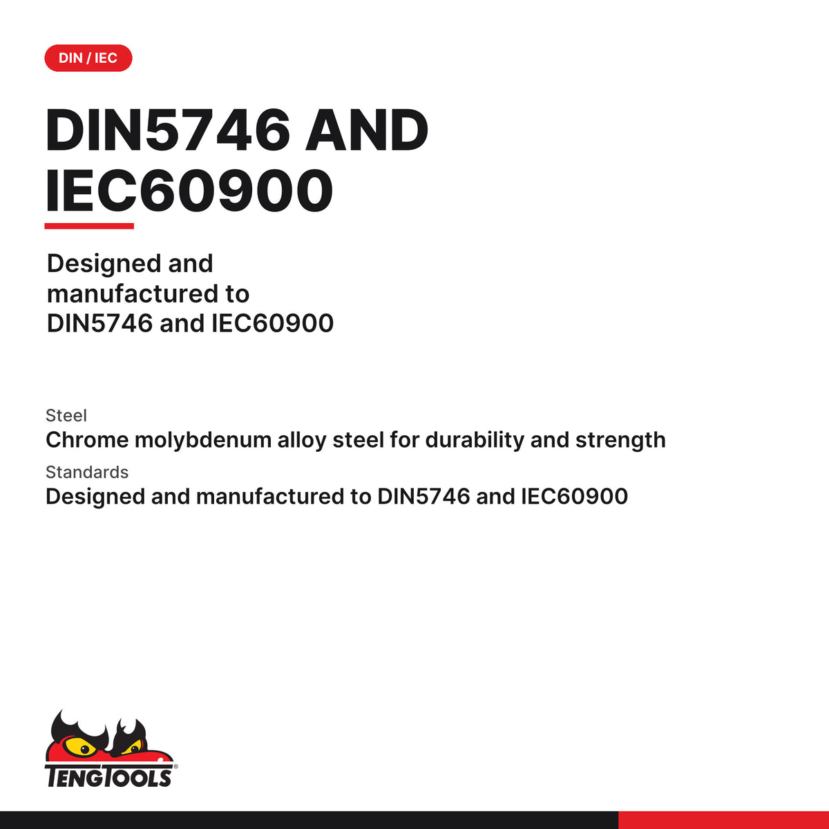 Teng Tools MBV451-7 Insulated Combination Pliers 185-200mm VDE, designed and manufactured to DIN5746 and IEC60900