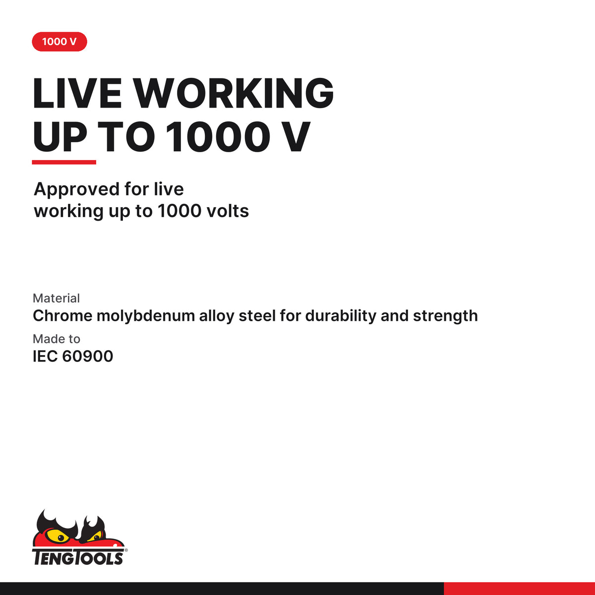 Teng Tools MBV499-7 1000V Insulated Wire Stripping Plier, approved for live working up to 1000 volts