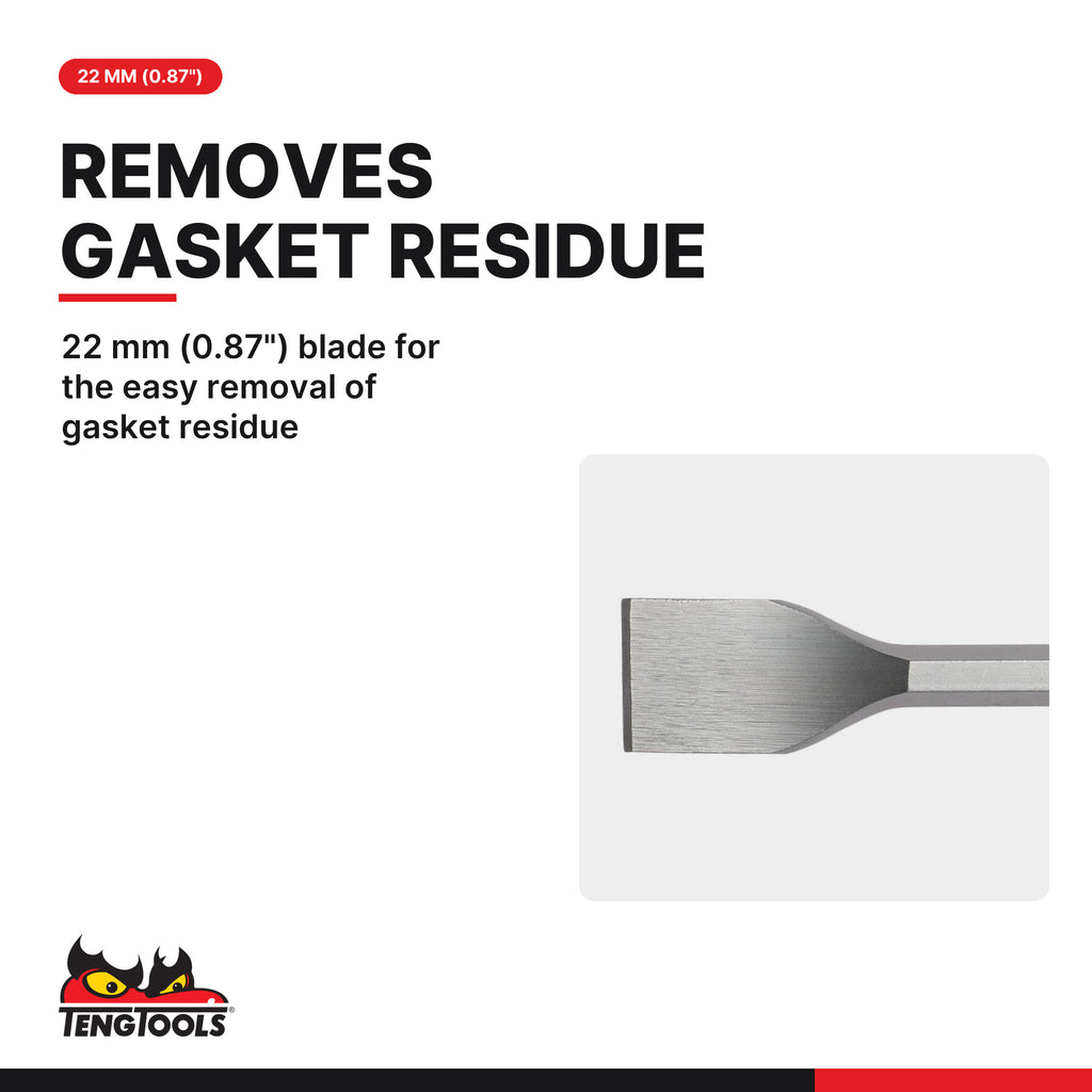 Teng Tools MD-SCR 22 mm Gasket Scraper with Bi-Material Handle, 22 mm (0.87") blade for the easy removal of gasket residue