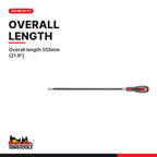 Teng Tools MD907FL 555 mm Long Flexible 1/4 Hex Magnetic Bit Driver, overall length 555mm (21.9")