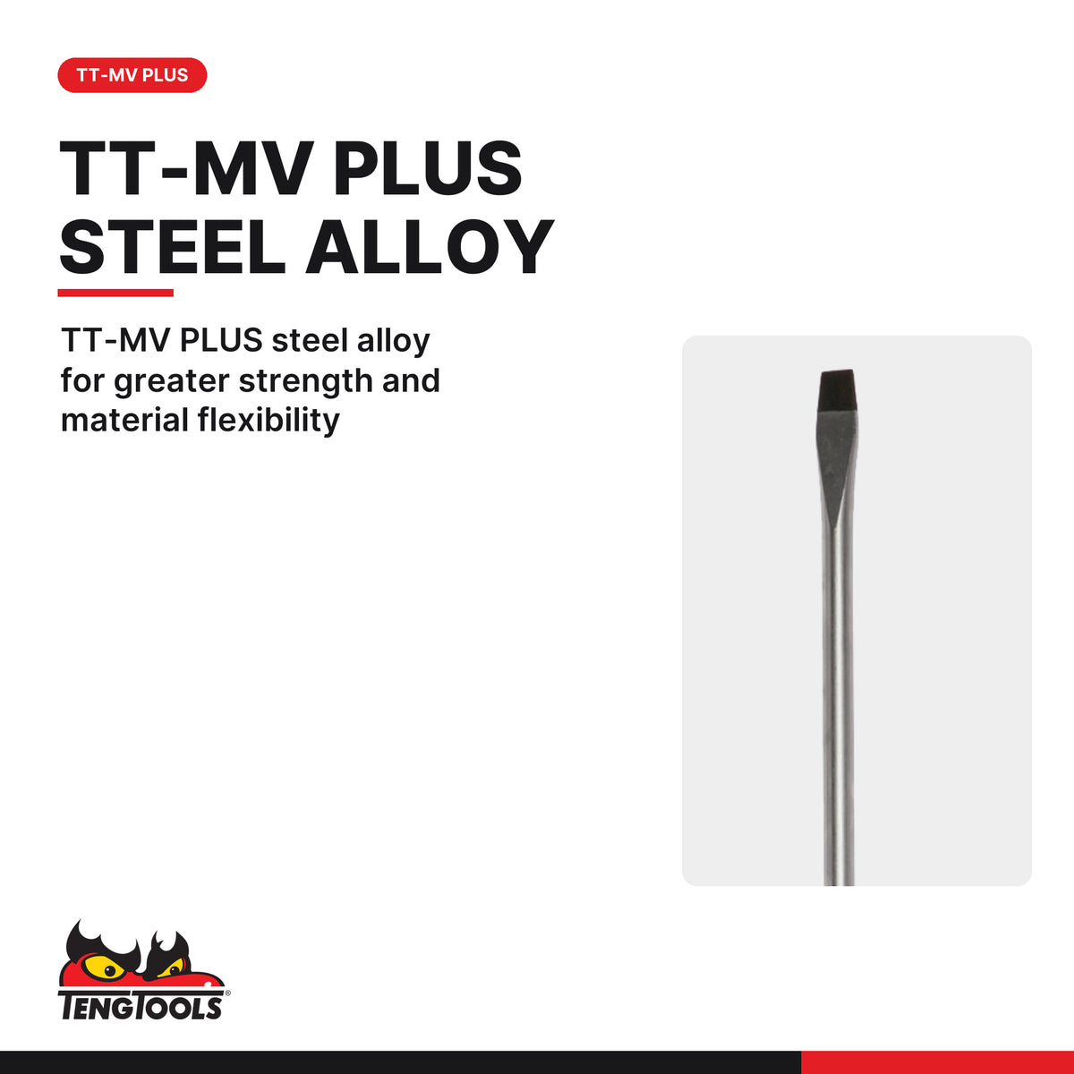 Teng Tools MD923N1 5.5 mm Flat Blade Slotted Screwdriver, TT-MV PLUS steel alloy for greater strength and material