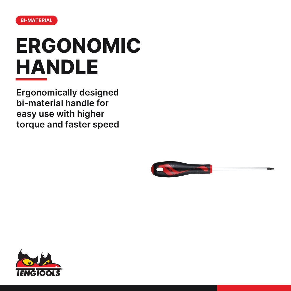 Teng Tools MD925TN Individual Torx Star Screwdriver TX25, ergonomically designed bi-material handle for easy use with higher